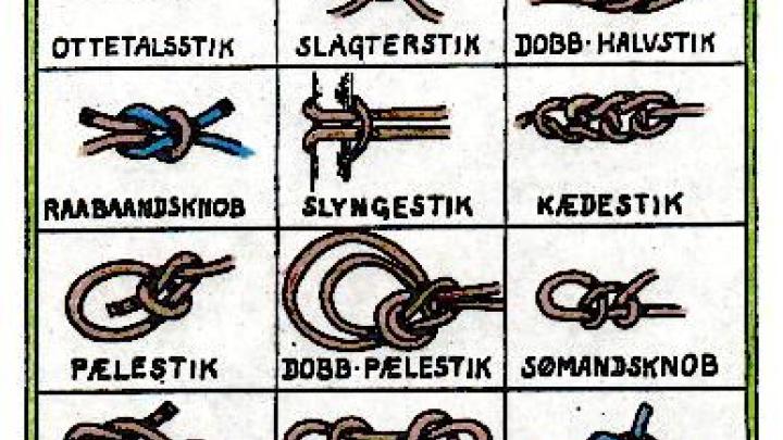 Vi er inde og øver knob. Husk knobbånd 